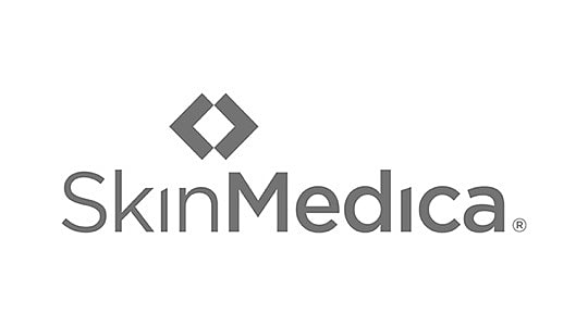 SkinMedica logo in grayscale design.